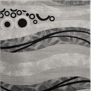 HomeRoots 10' Gray Abstract Runner Rug - Stylish Power-Loomed Design for Hallways, Entryways, and More 4' X 6' 393850