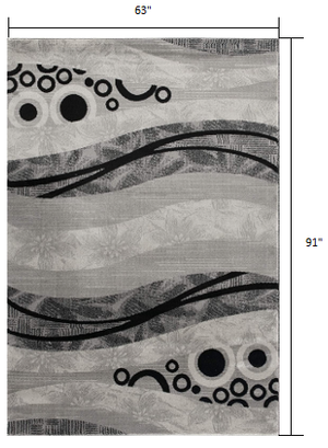 Homeroots 5' X 7' Gray Abstract Dhurrie Area Rug  Polypropylene 393851