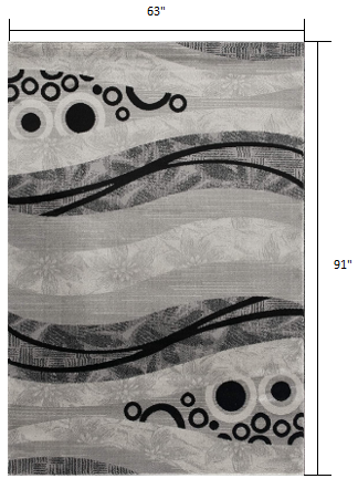 Homeroots 5' X 7' Gray Abstract Dhurrie Area Rug  Polypropylene 393851