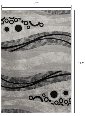 Homeroots 6' X 9' Gray Abstract Dhurrie Area Rug  Polypropylene 393852