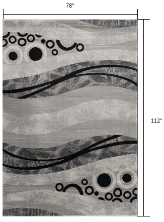 Homeroots 6' X 9' Gray Abstract Dhurrie Area Rug  Polypropylene 393852