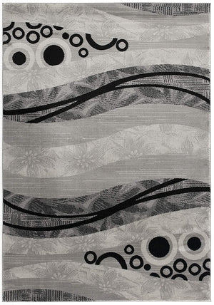 Homeroots 8' X 10' Gray Abstract Dhurrie Area Rug  Polypropylene 393853