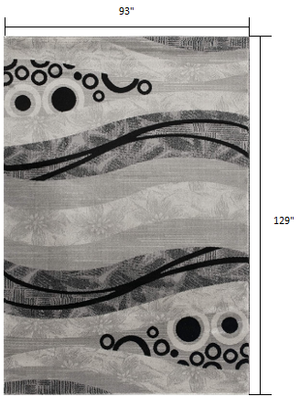 Homeroots 8' X 10' Gray Abstract Dhurrie Area Rug  Polypropylene 393853