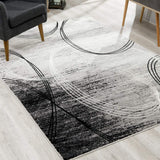 Homeroots 10' Gray Abstract Power Loom Runner Rug  Polypropylene 393854