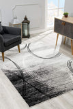 Homeroots 10' Gray Abstract Power Loom Runner Rug  Polypropylene 393854