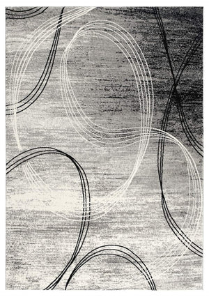 HomeRoots 10' Gray Abstract Power Loom Runner Rug – Modern Chic Elegance for Hallways and Entryways, Soft Comfort 2' x 13' 393856