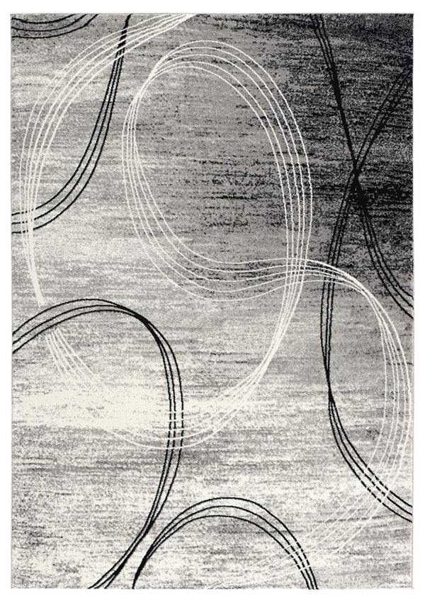 HomeRoots 10' Gray Abstract Power Loom Runner Rug – Modern Chic Elegance for Hallways and Entryways, Soft Comfort 2' x 13' 393856