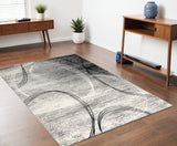 Homeroots 4' X 6' Gray Abstract Power Loom Area Rug  Polypropylene 393864