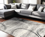 Homeroots 6' X 9' Gray Abstract Dhurrie Area Rug  Polypropylene 393866