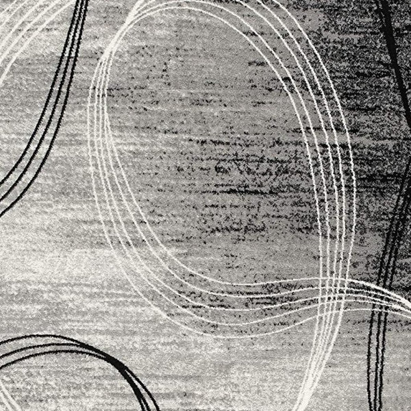 HomeRoots 10' Gray Abstract Power Loom Runner Rug – Modern Chic Elegance for Hallways and Entryways, Soft Comfort 8' X 10' 393867