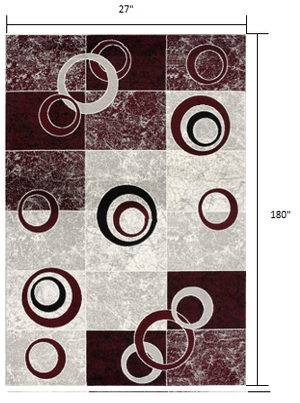 Homeroots 15' Red Abstract Dhurrie Runner Rug  Polypropylene 393871