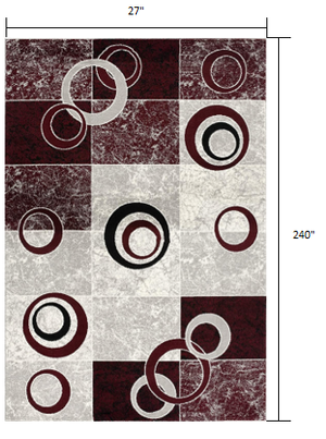 Homeroots 20' Red Abstract Dhurrie Runner Rug  Polypropylene 393872