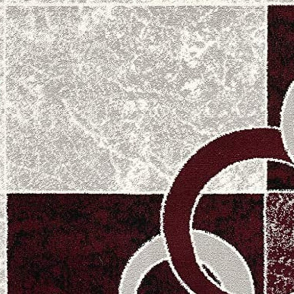 HomeRoots 10' Contemporary Red and White Abstract Runner Rug - Durable, Stain-Resistant Design for High Traffic Areas 3' x 15' 393880
