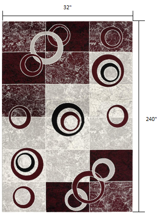 Homeroots 20' Red Abstract Dhurrie Runner Rug  Polypropylene 393881