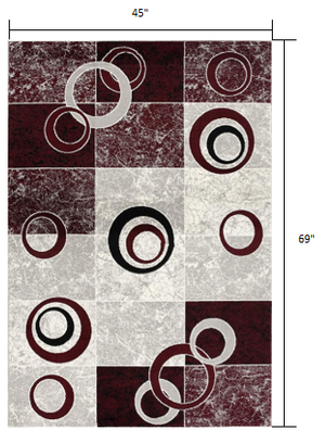 Homeroots 4' X 6' Red Abstract Power Loom Area Rug  Polypropylene 393885