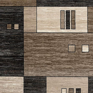 HomeRoots 10' Beige Abstract Runner Rug – Modern Geometric Design, Durable Olefin, Soft & Stain-Resistant Finish 2' x 10' 393903
