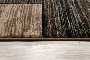 HomeRoots 10' Beige Abstract Runner Rug – Modern Geometric Design, Durable Olefin, Soft & Stain-Resistant Finish 2' x 10' 393903