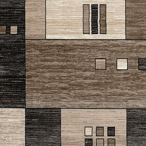 HomeRoots 10' Beige Abstract Runner Rug – Modern Geometric Design, Durable Olefin, Soft & Stain-Resistant Finish 2' x 20' 393907