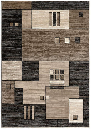 HomeRoots 10' Beige Abstract Runner Rug – Modern Geometric Design, Durable Olefin, Soft & Stain-Resistant Finish 3' x 10' 393912
