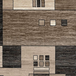 HomeRoots 10' Beige Abstract Runner Rug – Modern Geometric Design, Durable Olefin, Soft & Stain-Resistant Finish 3' x 15' 393915
