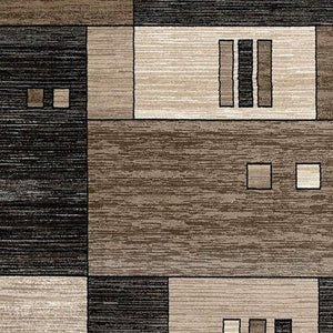 HomeRoots 10' Beige Abstract Runner Rug – Modern Geometric Design, Durable Olefin, Soft & Stain-Resistant Finish 5' X 7' 393921