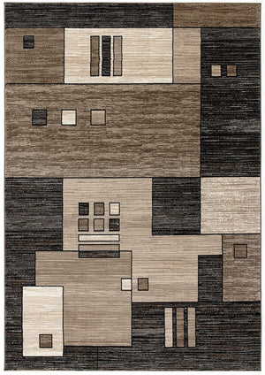 HomeRoots 10' Beige Abstract Runner Rug – Modern Geometric Design, Durable Olefin, Soft & Stain-Resistant Finish 6' X 9' 393922