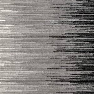 HomeRoots 2' Transitional Striped Runner Rug - Stylish Black, Gray, and White Design for Hallways and Entryways 2' x 10' 393924