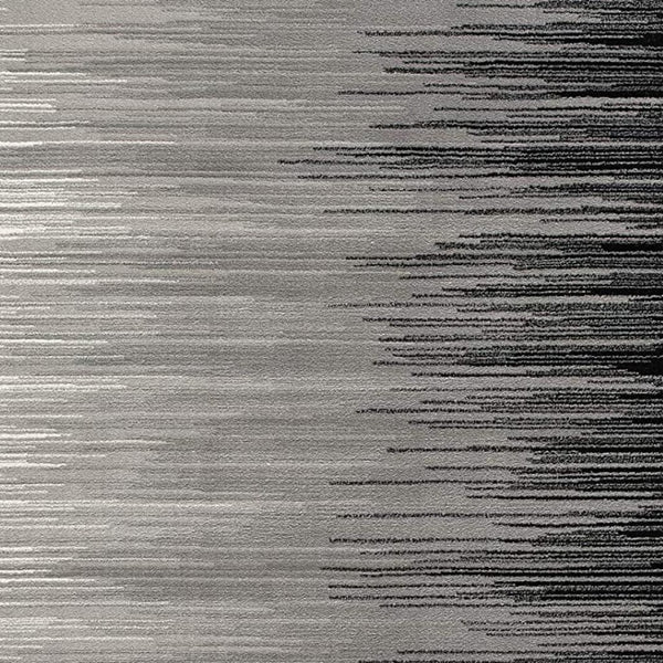 HomeRoots 2' Transitional Striped Runner Rug - Stylish Black, Gray, and White Design for Hallways and Entryways 2' x 10' 393924