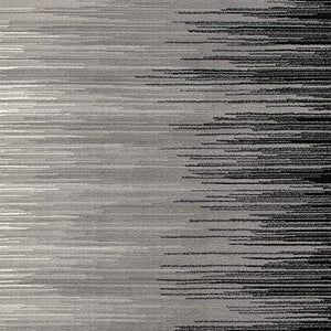 HomeRoots 2' Transitional Striped Runner Rug - Stylish Black, Gray, and White Design for Hallways and Entryways 2' x 20' 393928