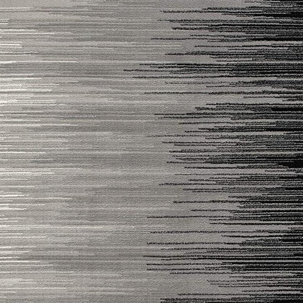 HomeRoots 2' Transitional Striped Runner Rug - Stylish Black, Gray, and White Design for Hallways and Entryways 2' x 20' 393928