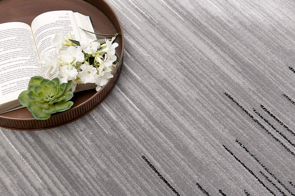 Homeroots 8' Black Striped Power Loom Runner Rug  Olefin 393932