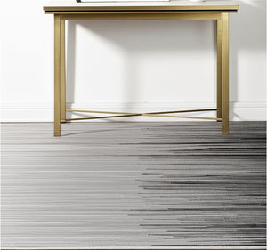 HomeRoots 2' Transitional Striped Runner Rug - Stylish Black, Gray, and White Design for Hallways and Entryways 4' X 6' 393934