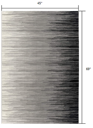 Homeroots 4' X 6' Black Abstract Power Loom Area Rug  Polypropylene 393934