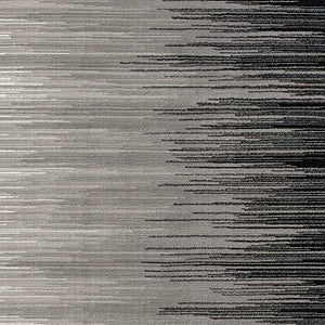 HomeRoots 2' Transitional Striped Runner Rug - Stylish Black, Gray, and White Design for Hallways and Entryways 4' X 6' 393934