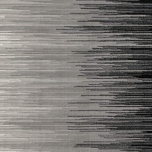 HomeRoots 2' Transitional Striped Runner Rug - Stylish Black, Gray, and White Design for Hallways and Entryways 4' X 6' 393934