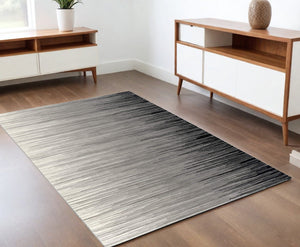 Homeroots 4' X 6' Black Abstract Power Loom Area Rug  Polypropylene 393934