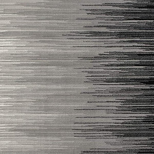 HomeRoots 2' Transitional Striped Runner Rug - Stylish Black, Gray, and White Design for Hallways and Entryways 5' X 7' 393935