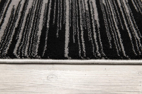 Homeroots 6' X 9' Black Abstract Dhurrie Area Rug  Polypropylene 393936