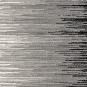 HomeRoots 2' Transitional Striped Runner Rug - Stylish Black, Gray, and White Design for Hallways and Entryways 6' X 9' 393936