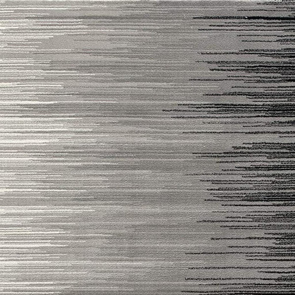 HomeRoots 2' Transitional Striped Runner Rug - Stylish Black, Gray, and White Design for Hallways and Entryways 6' X 9' 393936