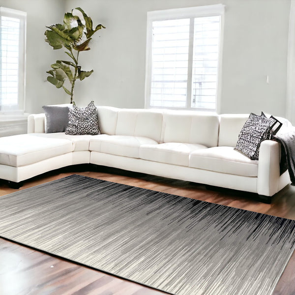 Homeroots 6' X 9' Black Abstract Dhurrie Area Rug  Polypropylene 393936