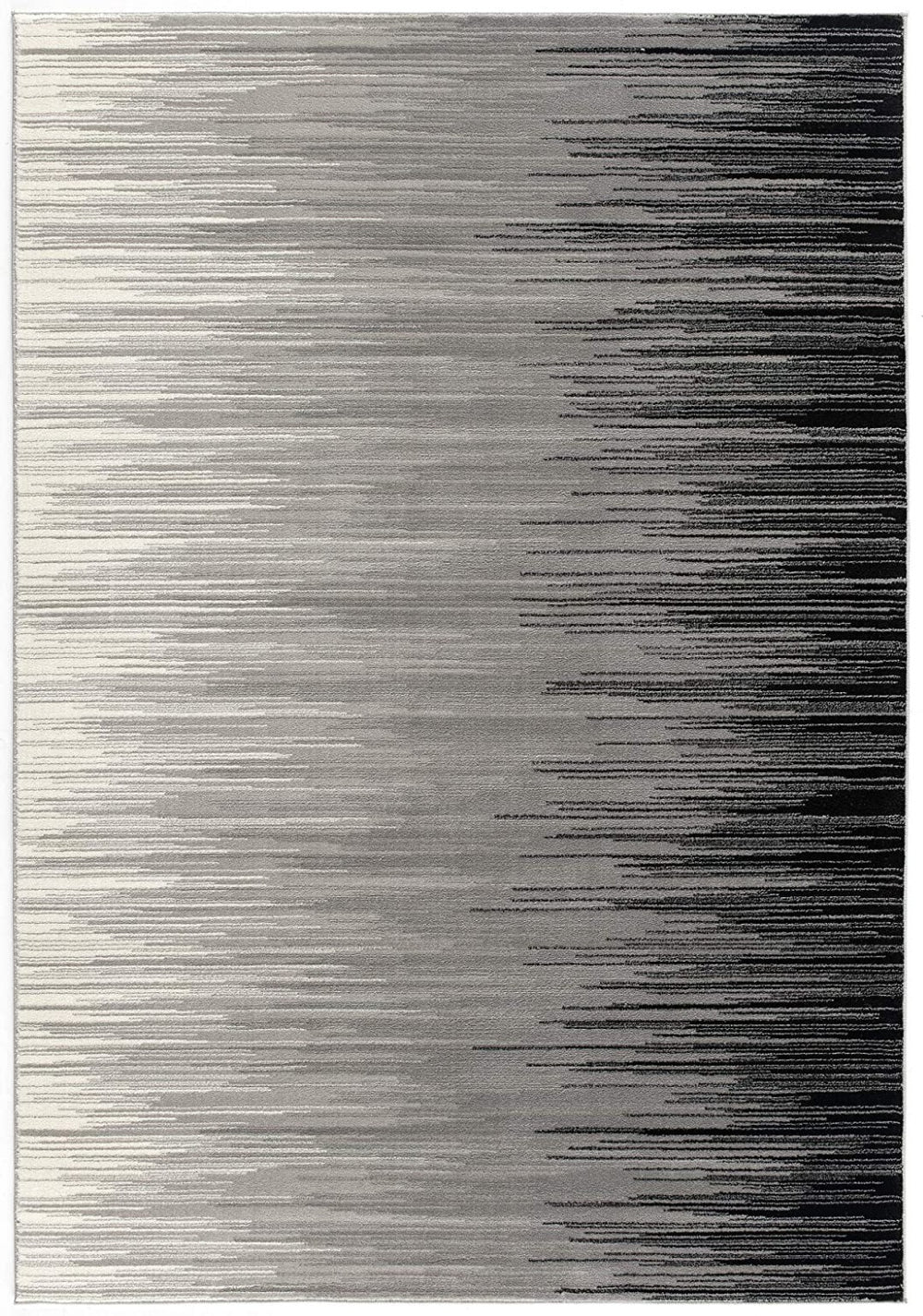 HomeRoots 2' Transitional Striped Runner Rug - Stylish Black, Gray, and White Design for Hallways and Entryways 8' X 10' 393937