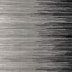 HomeRoots 2' Transitional Striped Runner Rug - Stylish Black, Gray, and White Design for Hallways and Entryways 8' X 10' 393937