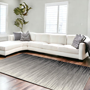 Homeroots 8' X 10' Black Abstract Dhurrie Area Rug  Polypropylene 393937