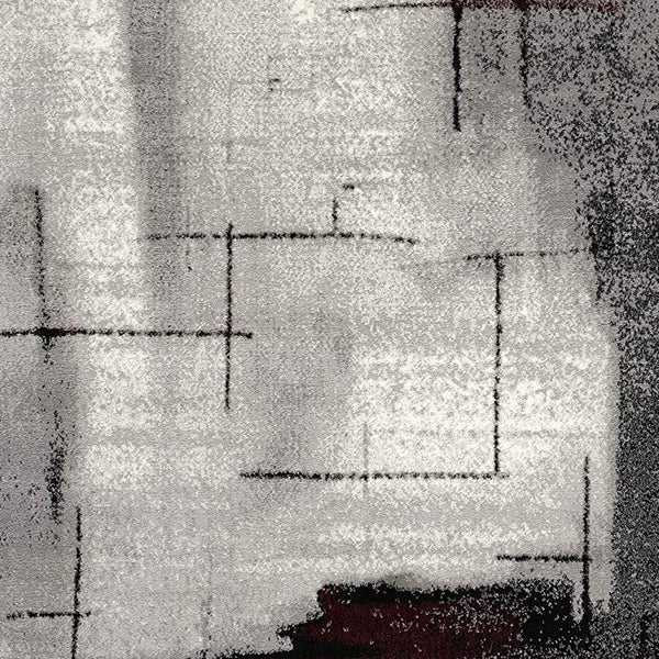 Homeroots 3' X 5' Gray And Burgundy Abstract Area Rug  Olefin 393947