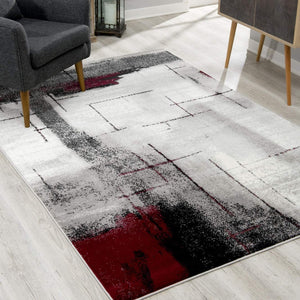 Homeroots 4' X 6' Gray Abstract Power Loom Area Rug  Polypropylene 393948