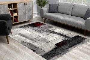 Homeroots 4' X 6' Gray Abstract Power Loom Area Rug  Polypropylene 393948