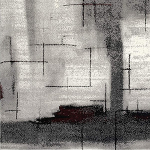 Homeroots 7' X 9' Gray And Burgundy Abstract Area Rug  Olefin 393950