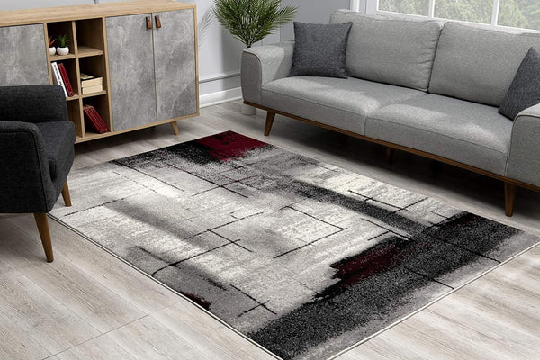 Homeroots 8' X 10' Gray Abstract Dhurrie Area Rug  Polypropylene 393951