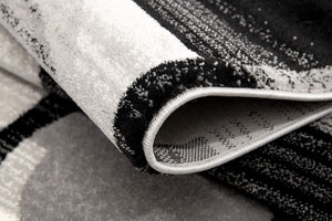 Homeroots 15' Gray Abstract Power Loom Runner Rug  Polypropylene 393955